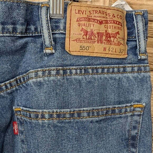 Levi's 550 Classic Blue Denim Jeans Size 42 x 32 - Picture 10 of 12